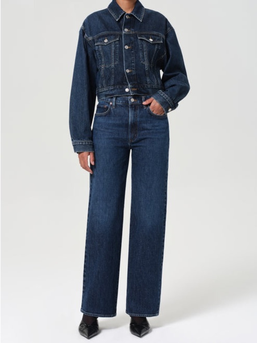 Agolde Harper Dark Blue Straight-Leg Jeans